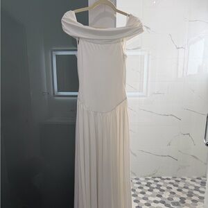 More To Come Off-Shoulder White Maxi Dress